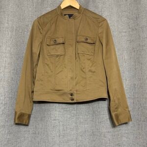 Anne Klein Jacket Women Medium Tan Denim Zipper